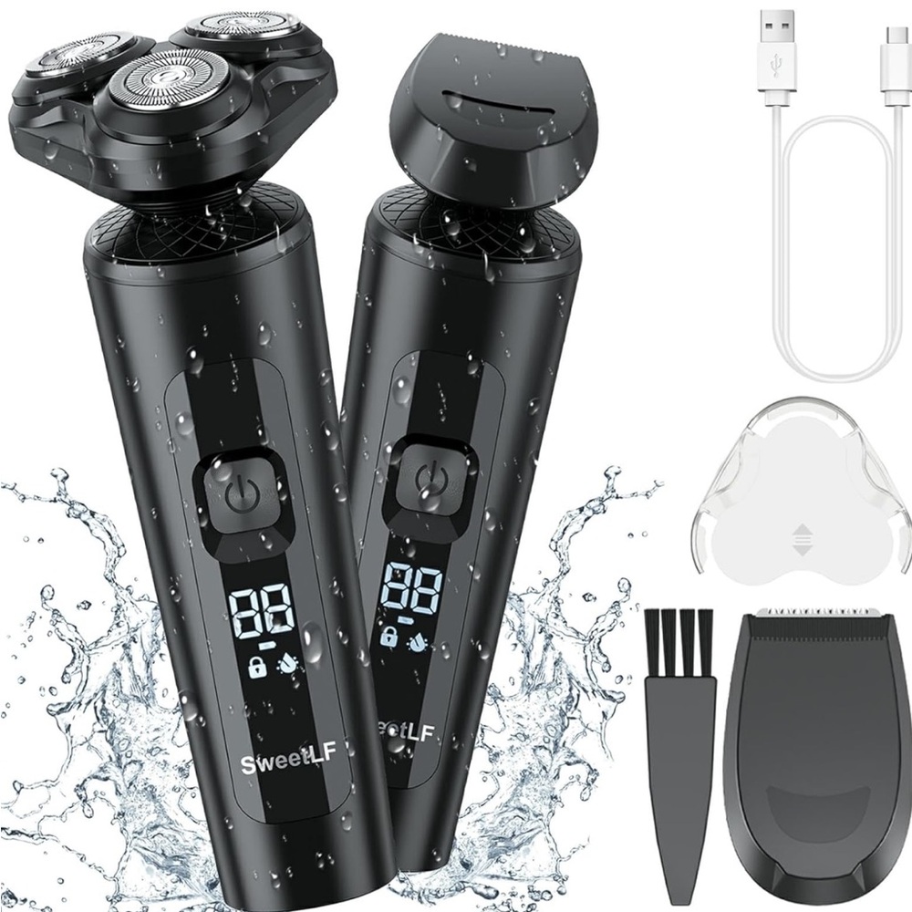 NEW! Electric Shaver 100% Waterproof Electric Rechargeable Wet Dry Shaving Black